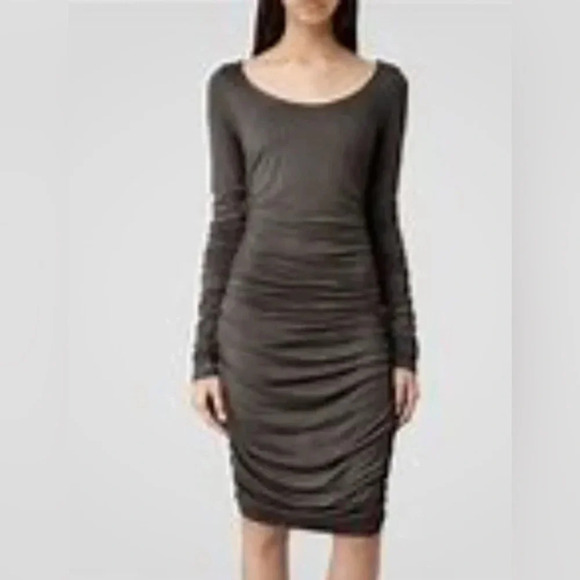 All Saints Milla Dress in Charcoal Gray Size 4 - Picture 1 of 7